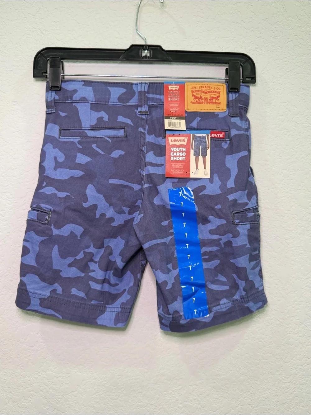 NEW Levi's Kids Blue Camo Cargo Shorts